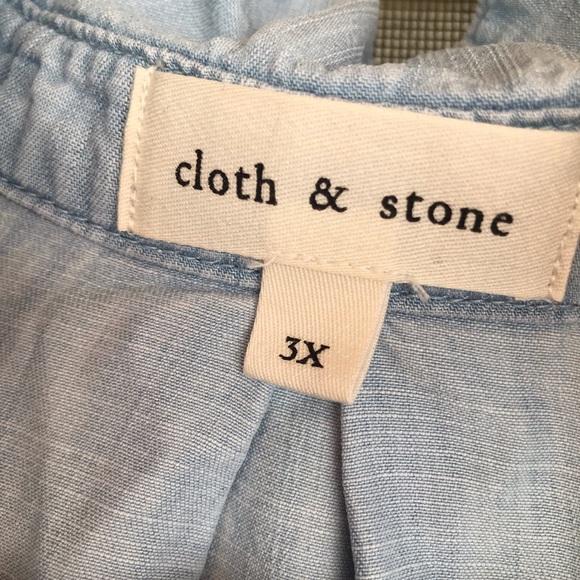 Womens Plus size Chambray shirt 3x Cloth and Stone - Picture 3 of 5